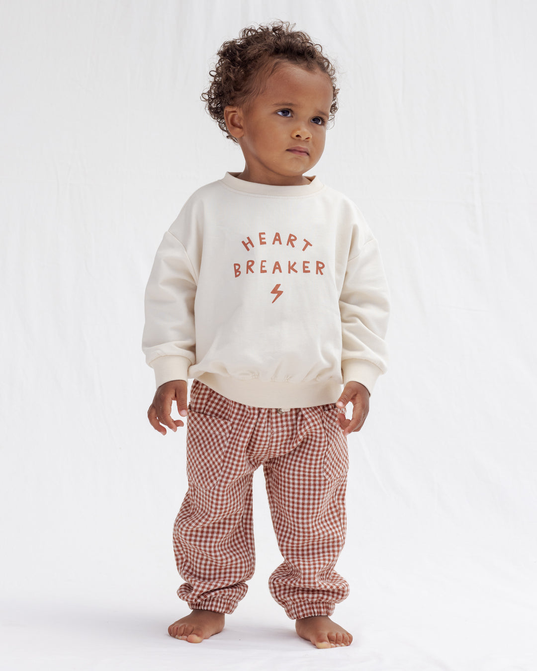 Quincy Mae Heart Breaker Sweatshirt  Red Gingham Luca Pants