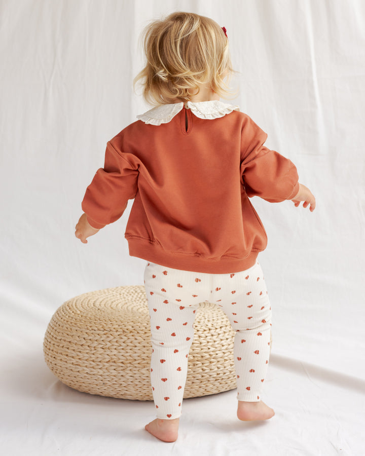 Quincy Mae Mon Amour Collared Sweatshirt model back