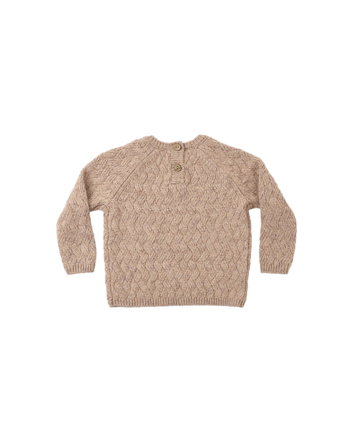 Quincy Mae Heathered Almond Sweater back