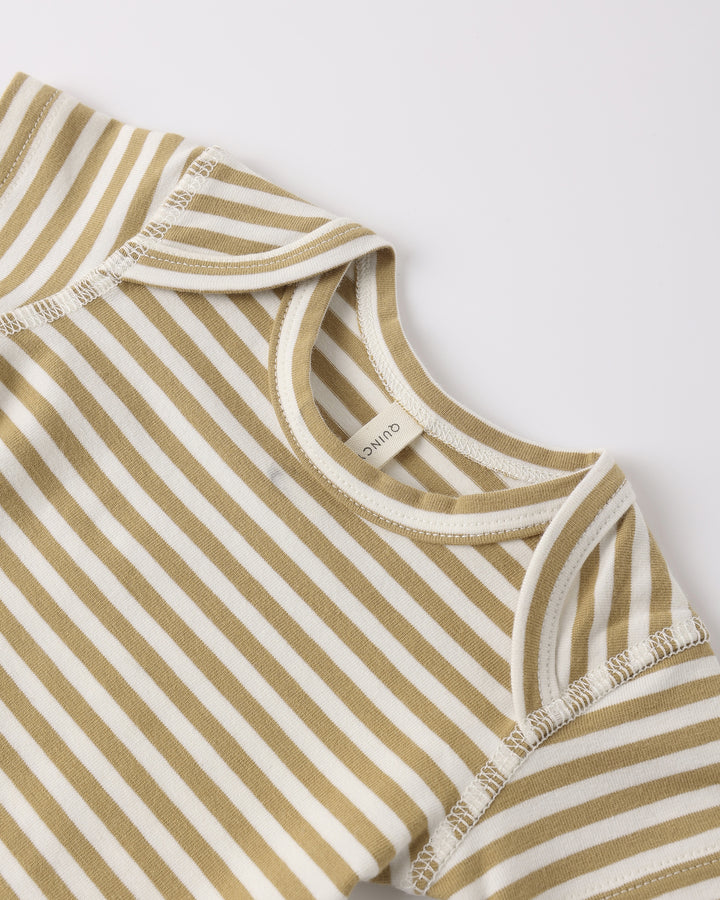 Quincy Mae Honey Stripe Bodysuit detail