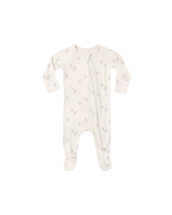 Quincy Mae Elephants Bamboo Footie