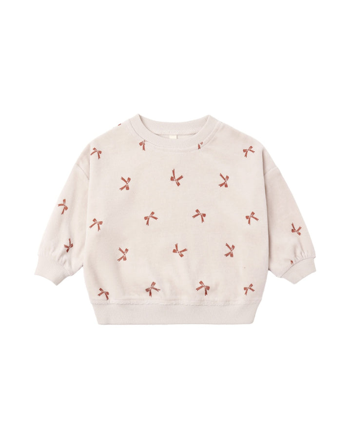Quincy Mae Red Bows Velour Relaxed Set op
