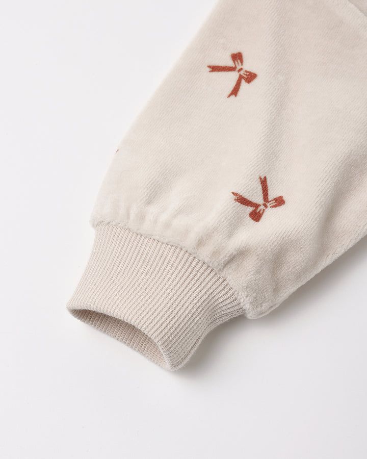 Quincy Mae Red Bows Velour Relaxed Set legs