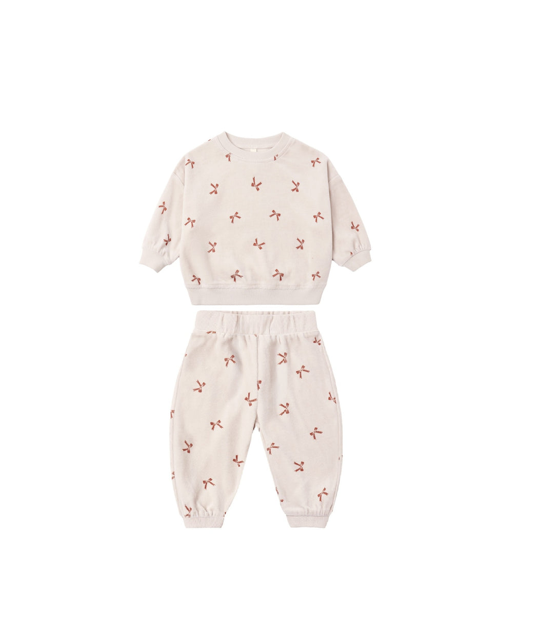 Quincy Mae Red Bows Velour Relaxed Set