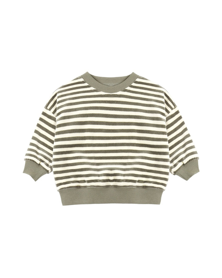 Quincy Mae Spruce Striped Velour Relaxed Set top