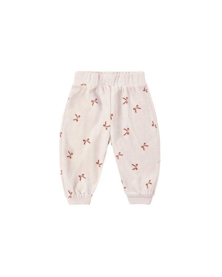 Quincy Mae Red Bows Velour Relaxed Set pants