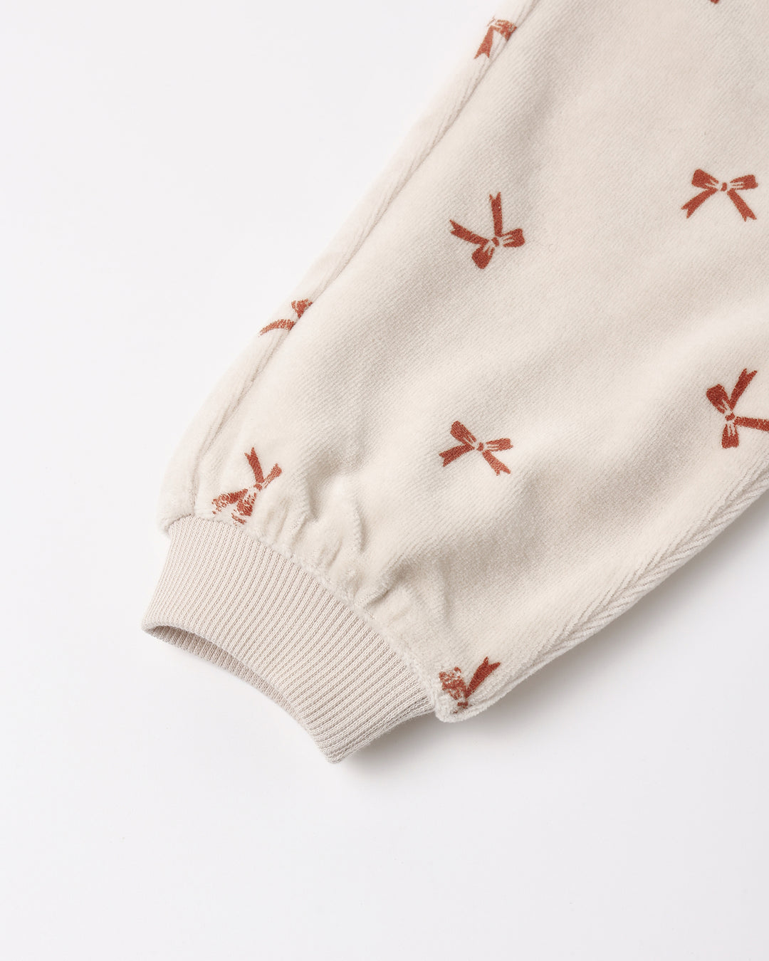 Quincy Mae Red Bows Velour Relaxed Set cuff