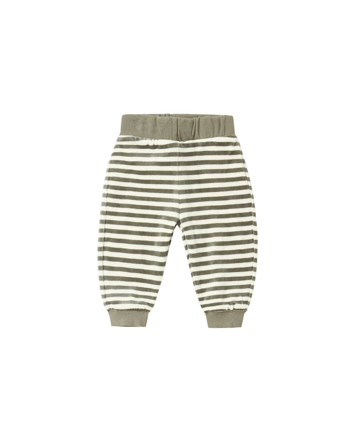 Quincy Mae Spruce Striped Velour Relaxed pants