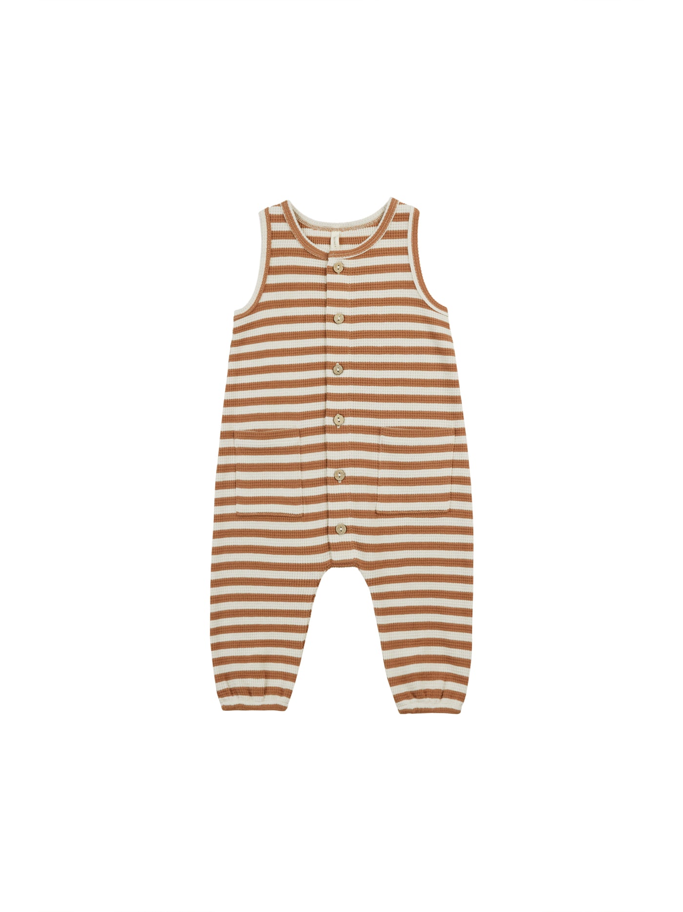 Clay Stripe Waffle Jumpsuit