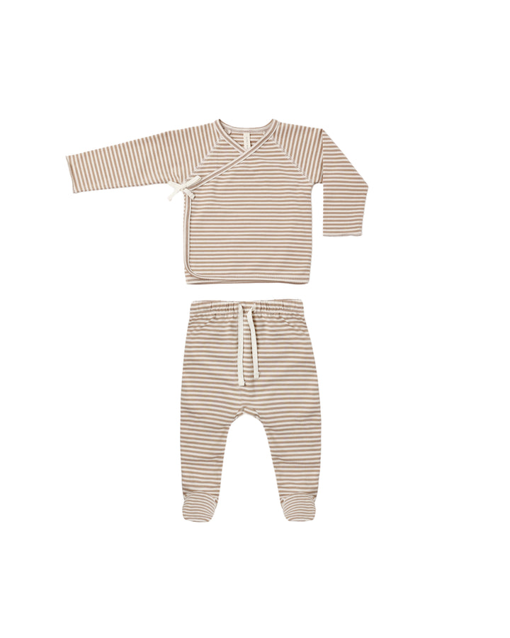 Quincy Mae Almond Stripe Wrap Top & Pant Set