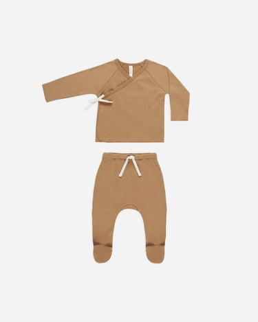 Quincy Mae Wrap Top & Pant Set in Golden