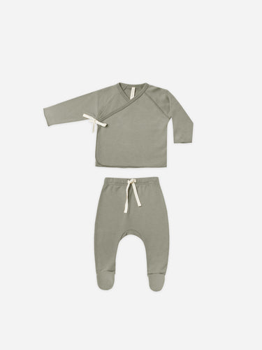 Qunicy Mae Wrap Top & Pant Set in Basil