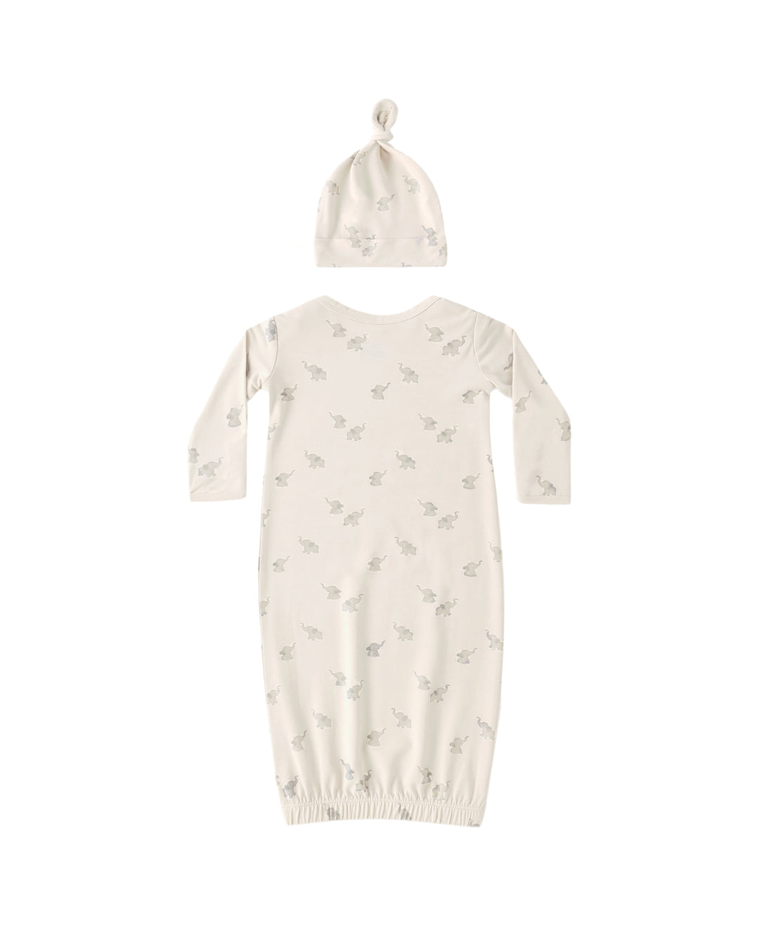 Quincy Mae Elephants Bamboo Gown & Hat Set