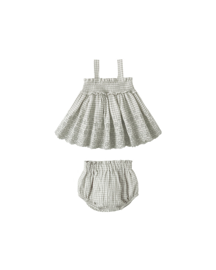 Mae Gingham Top & Bloomer Set