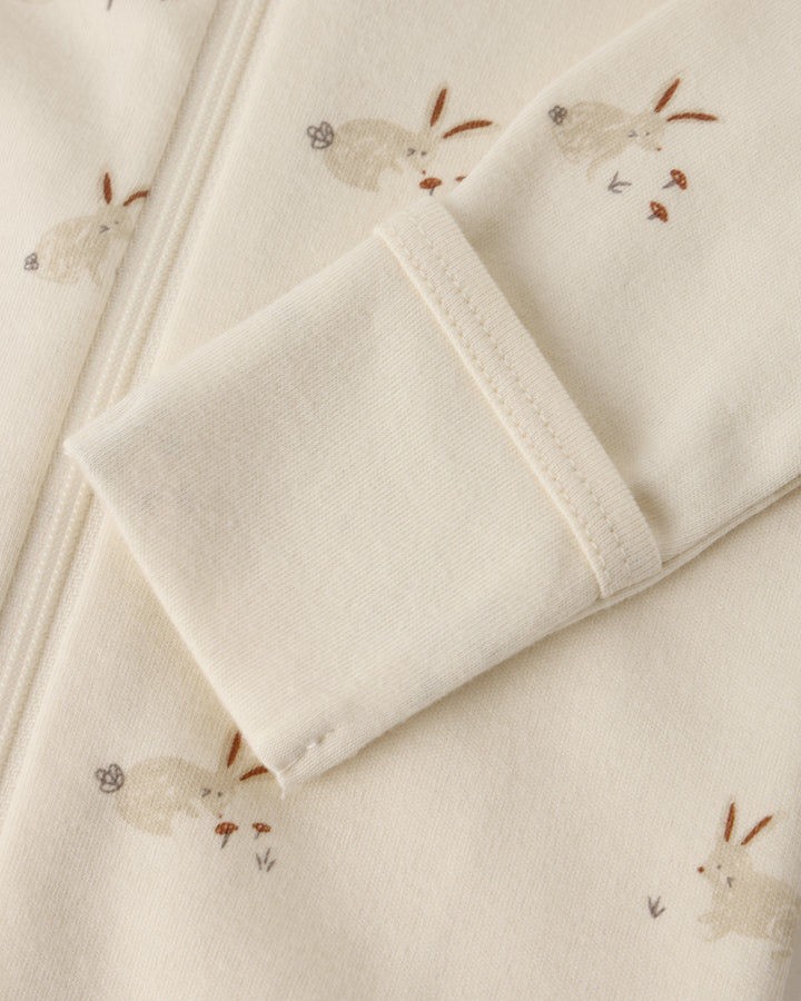 Quincy Mae's Bunnies Footie detail