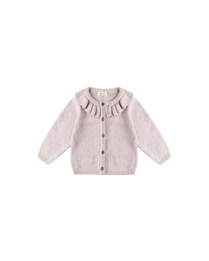 Quincy Mae Lilac Ruffle Collar Cardigan