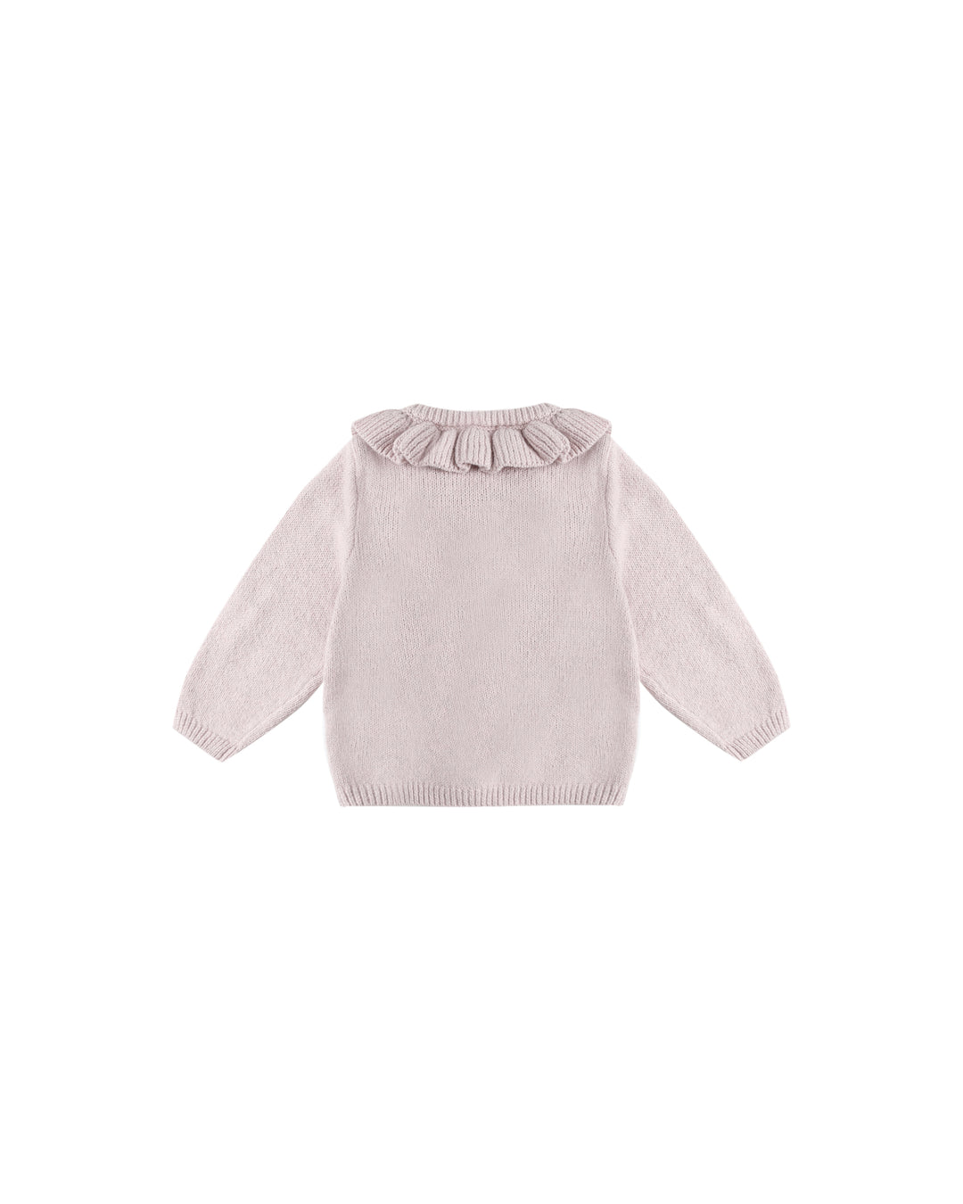 Quincy Mae Lilac Ruffle Collar Cardigan back