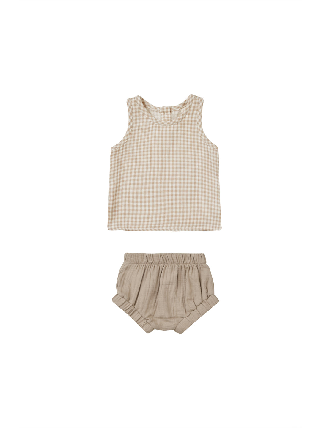 Quincy Mae Oat Gingham Short Set