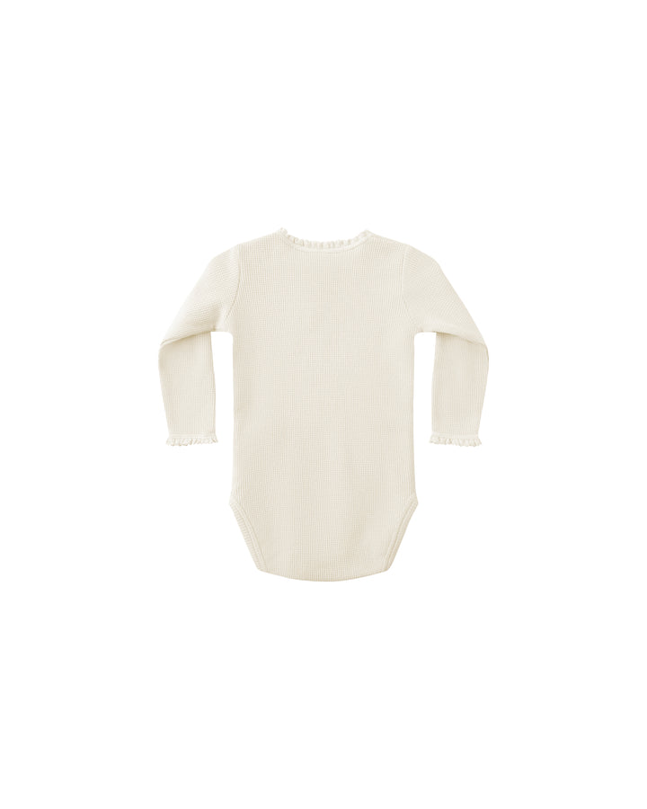 Quincy Mae Natural Waffle Bodysuit back