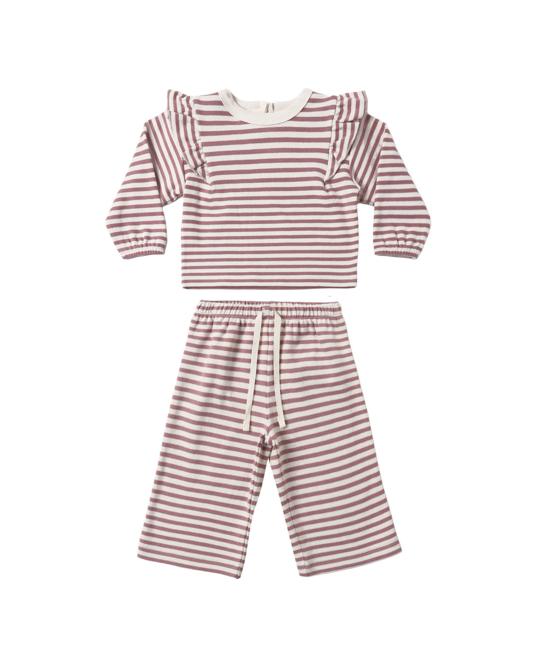 Quincy Mae Mulberry Stripe Cozy Baby Set