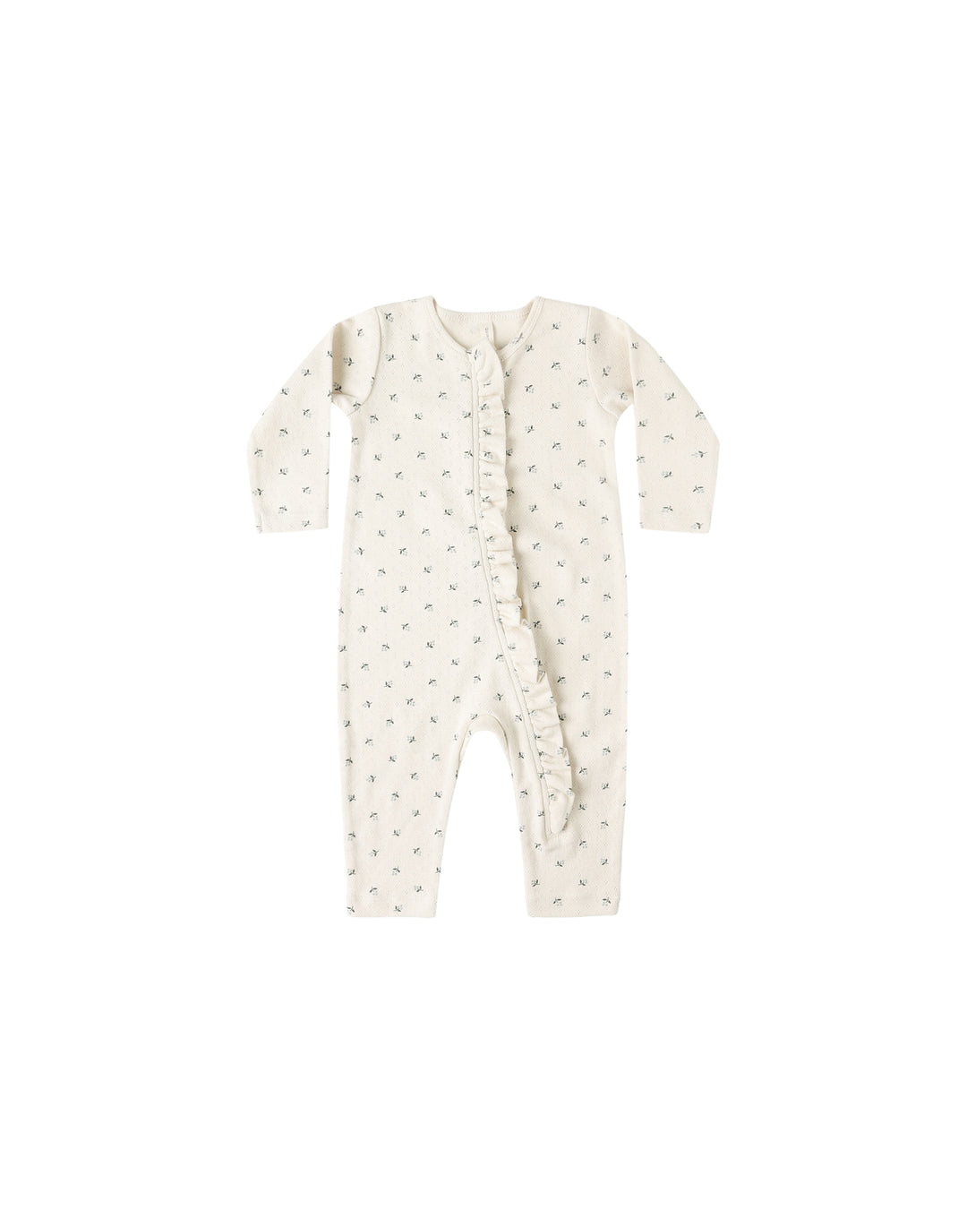 Quincy Mae Blue Ditsy Ruffle Jumpsuit