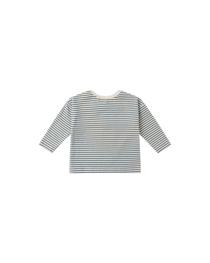 Quincy Mae Ocean Microstripe Tee back