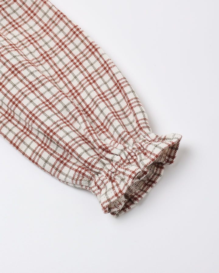 Quincy Mae Callie Christmas Plaid Dress sleeve