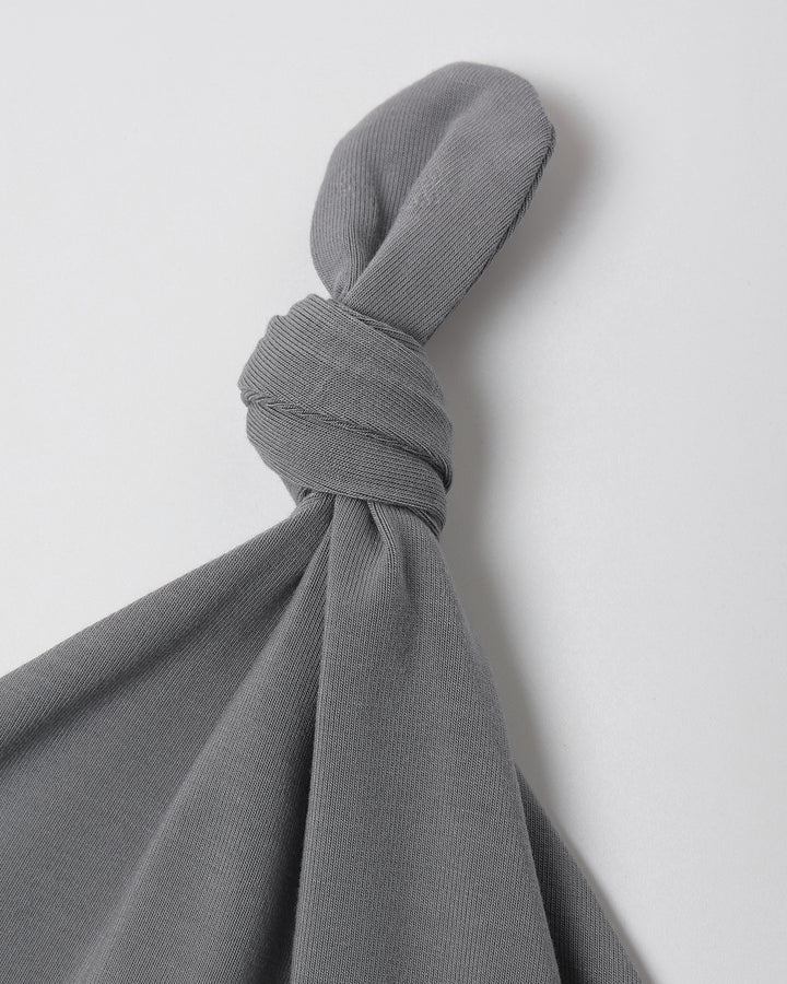 Quincy Mae Slate Knotted Beanie Hat detail