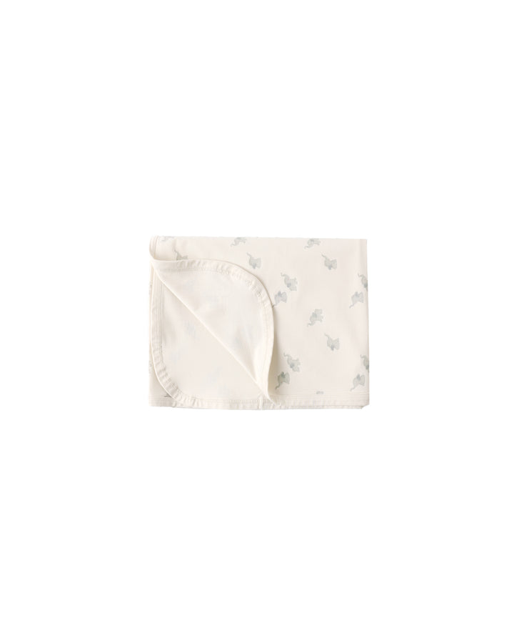 Quincy Mae Elephants Swaddle flat