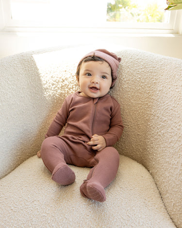 Quincy Mae Waffle Sleep Set in Fig model