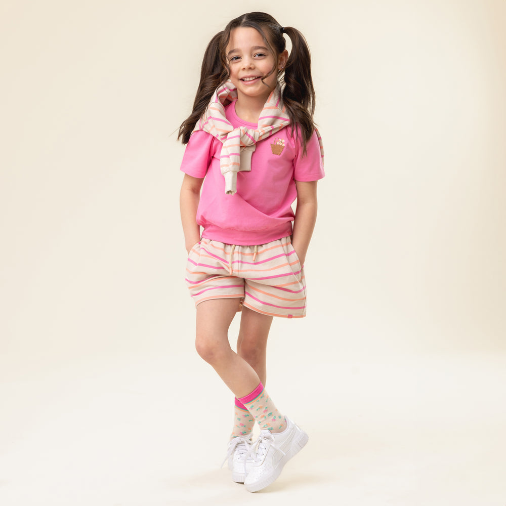 Noruk Little Green Thumb Striped Shorts model