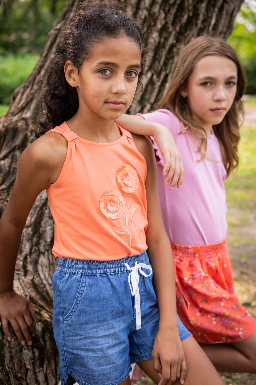 Noruk Pretty Hummingbird Shorts Two Peonies Tank lifestyle