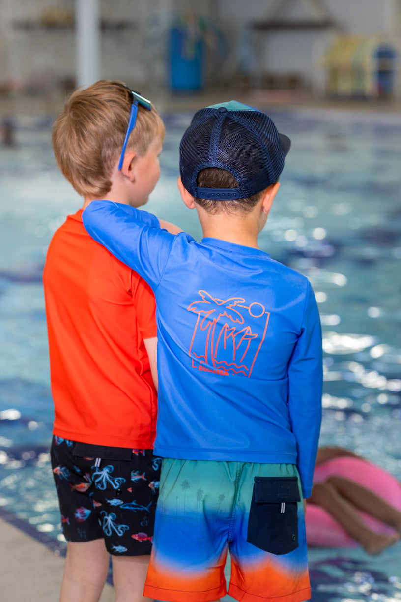 Noruk Dip Dye Palms Swim Trunks model back
