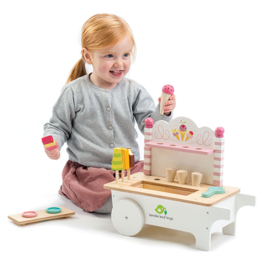 Tender Left Toys Ice Cream Cart model girl