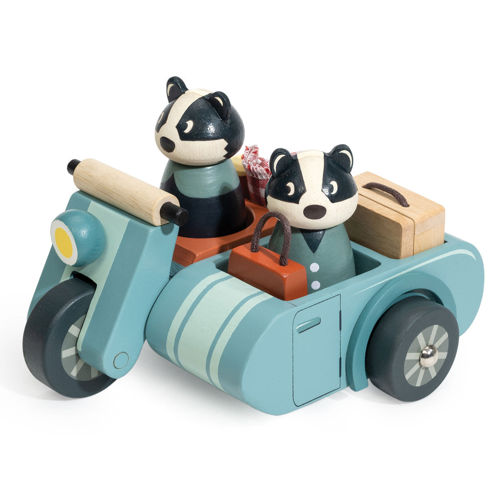 Tender Leaf Toys Badger Picnic Motorbike Ride all in