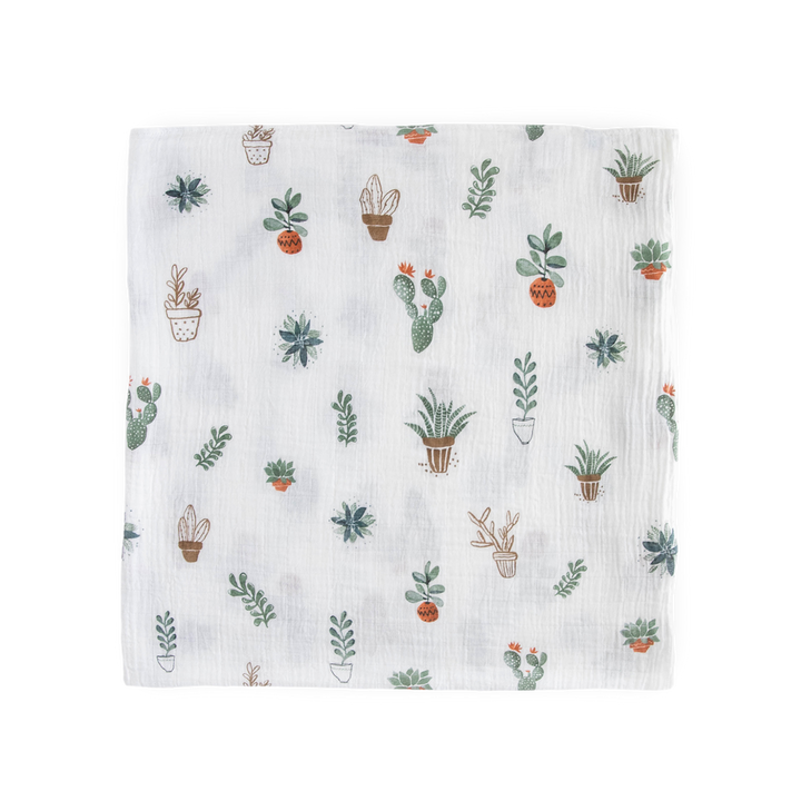 Little Unicorn Prickle Pots Swaddle flat