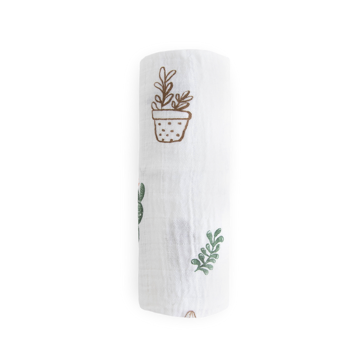 Little Unicorn Prickle Pots Swaddle rolled