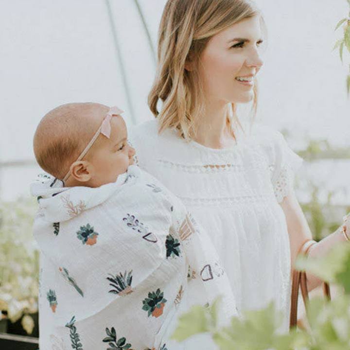 Little Unicorn Prickle Pots Swaddle lifestyle