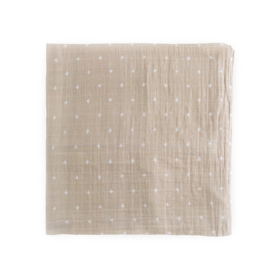 Little Unicorn Taupe Cross Swaddle square
