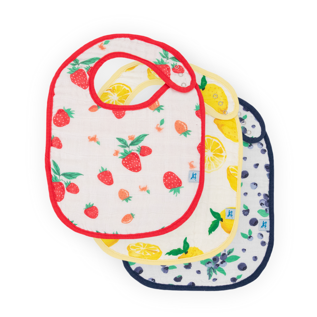 Little Unicorn Berry Lemonade Set of 3 Bibs