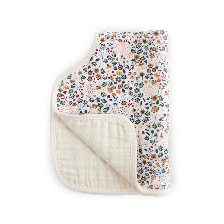 Little Unicorn Pressed Petals Burp Cloth folded