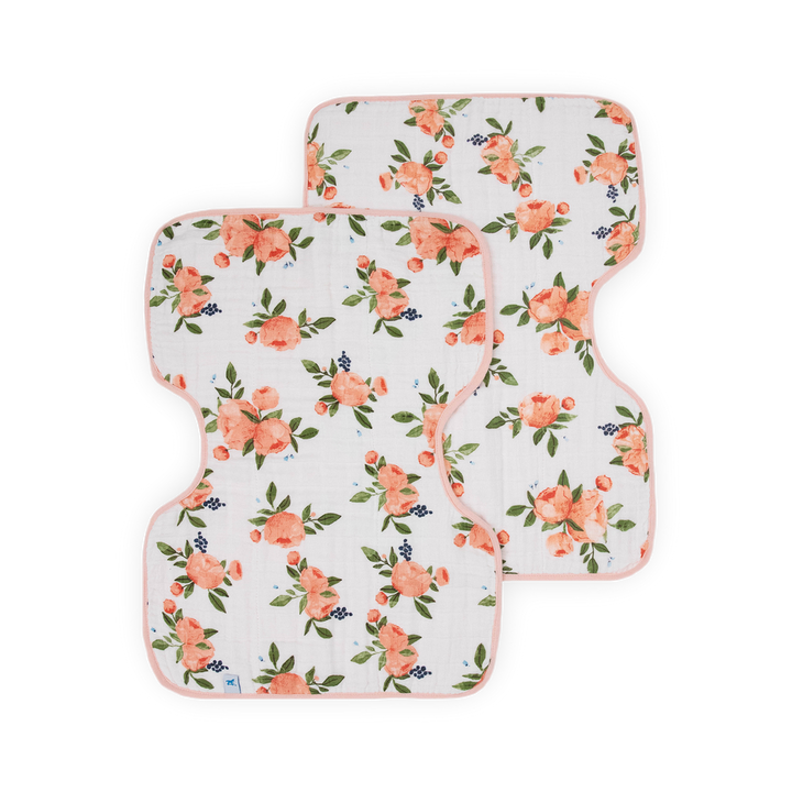 Little Unicorn Water Color Rose Burp Cloth 2 Pack