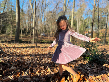 Vignette Merilee Dress in Plum twirling