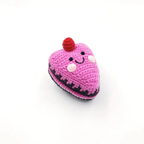 Pink Cake Knitted Rattle