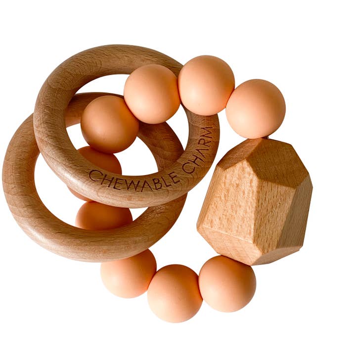 Hayes Teether Ring in Peach