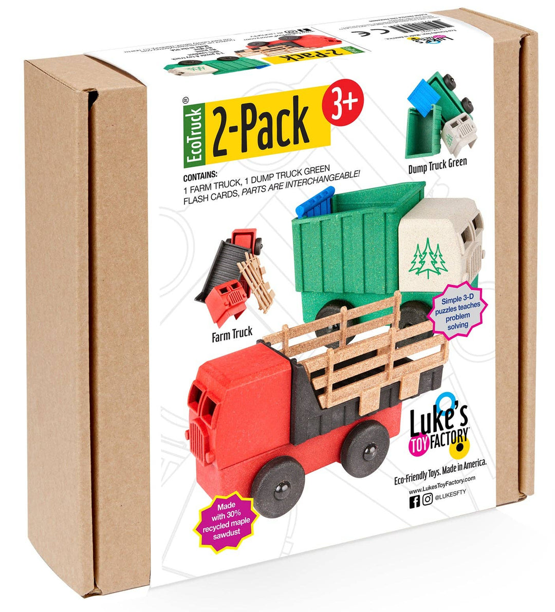Farm Truck & Green Dump Truck 2 Pack
