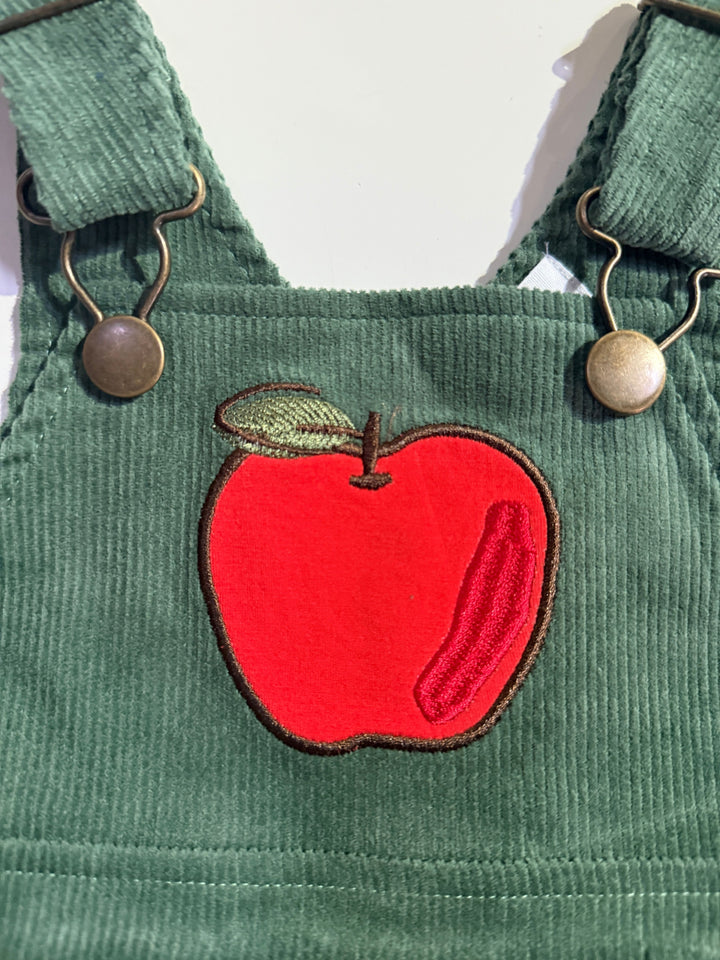 Angel Dear Apple Corduroy Pinafore Dress detail