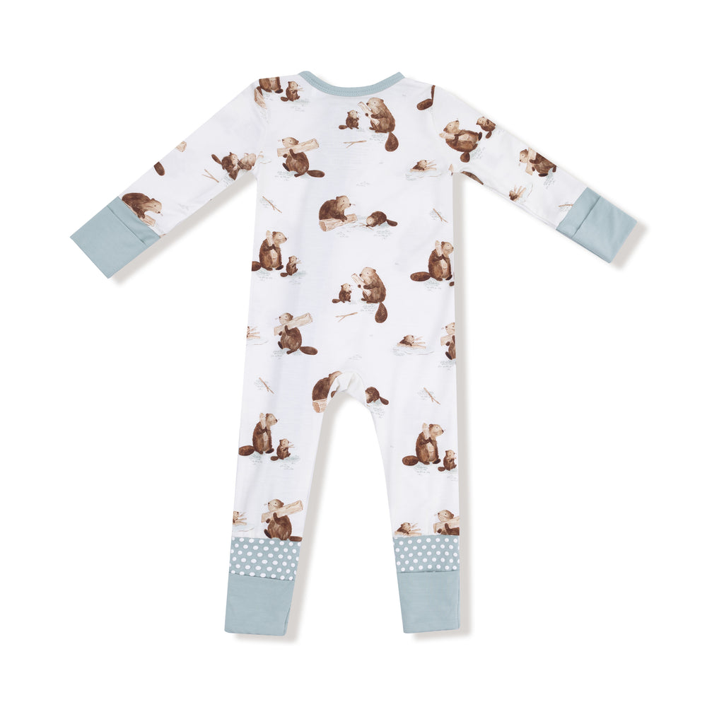 Angel Dear Baby Beavers Romper back