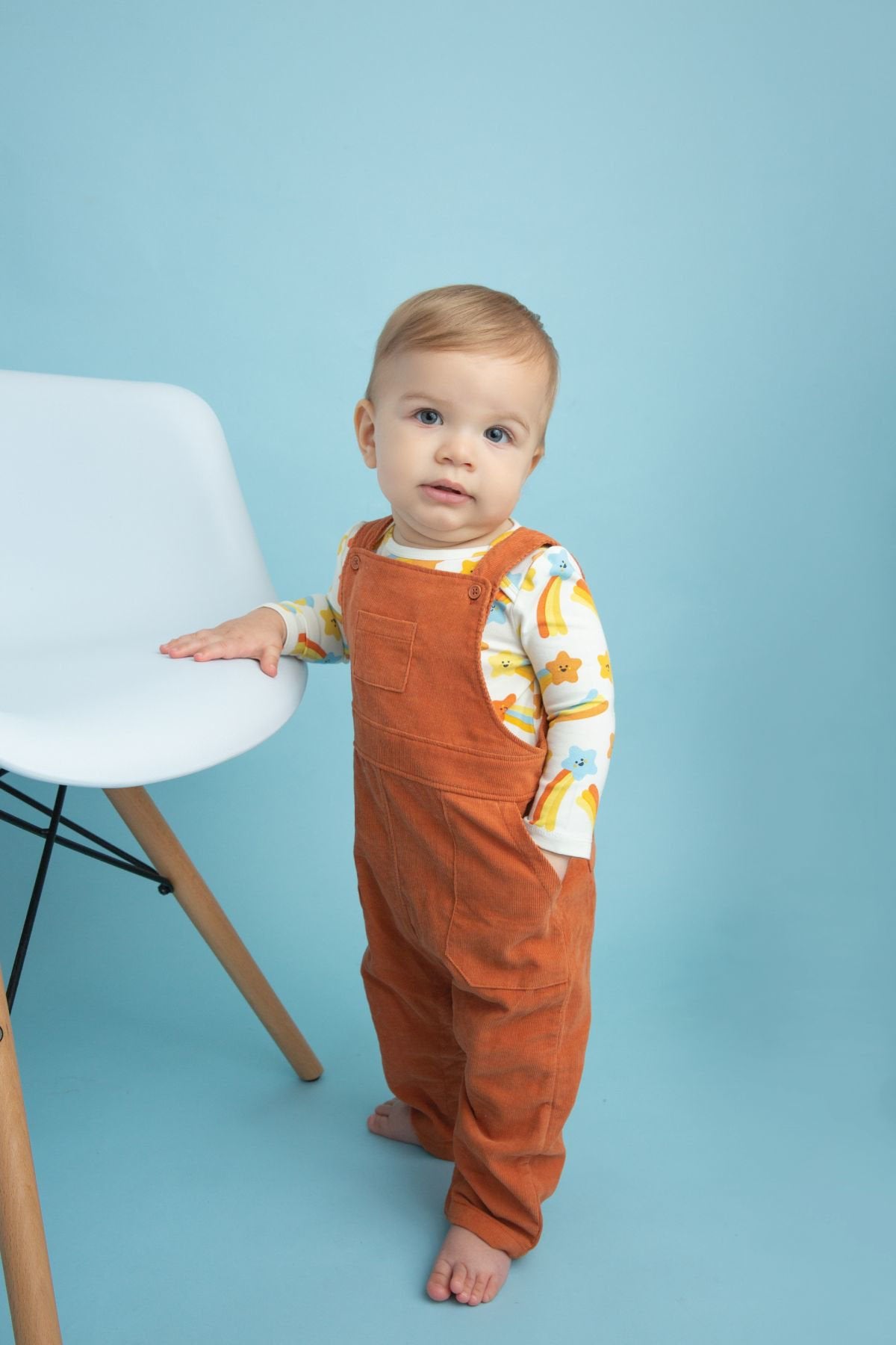 Corduroy Overalls in Clay