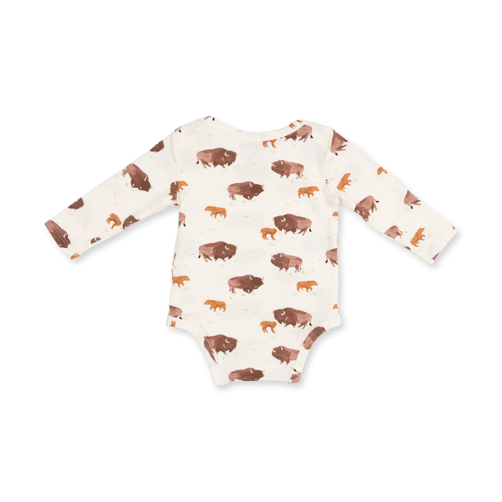 Angel Dear Buffalo Waffle Bodysuit Bison  back